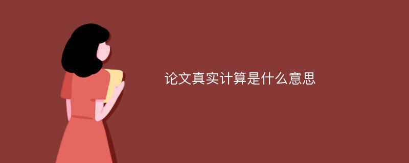 论文真实计算是什么意思