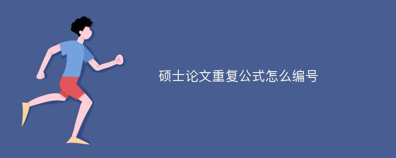 硕士论文重复公式怎么编号